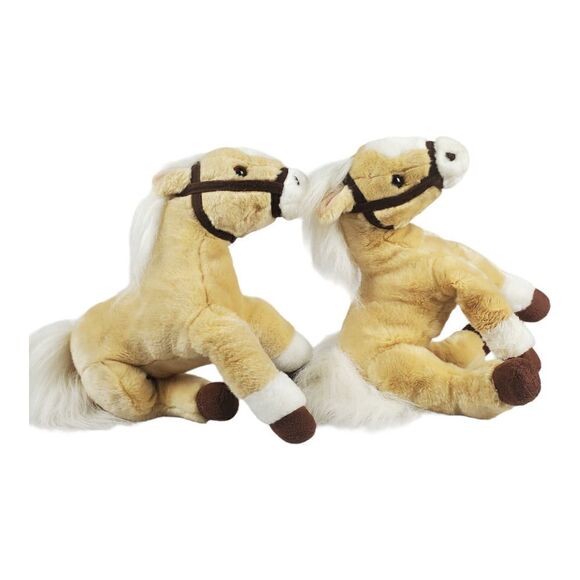 Wells Fargo Legendary Ponies Lot of 2 "Lightning" Tan Horses Plush Stuffed Toy - Picture 3 of 9